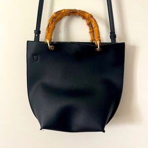 Black Bamboo Handle Tote